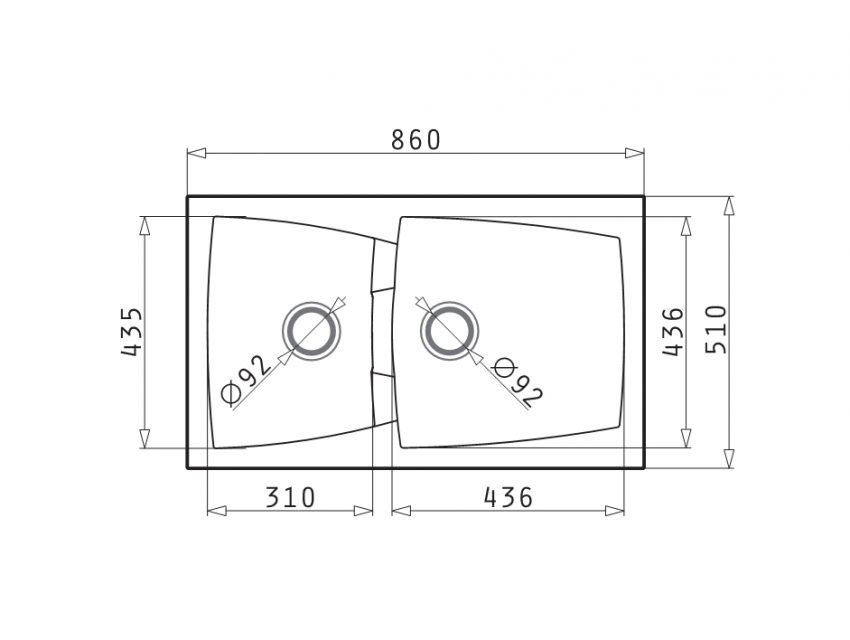 sx-078100301 Νεροχύτης Pyramis Caldera 86X51 1 3/4Β Granite Μπεζ 078100301 - Image 2