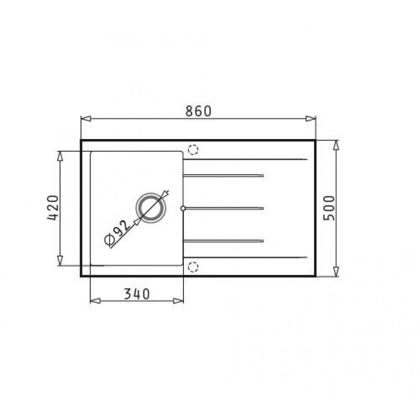 Νεροχύτης Pyramis Alazia 86x50 1B 1D Snow 079811311 - Image 3