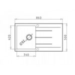 Νεροχύτης Pyramis Alazia 86x50 1B 1D Μπεζ 079811511 - Image 3