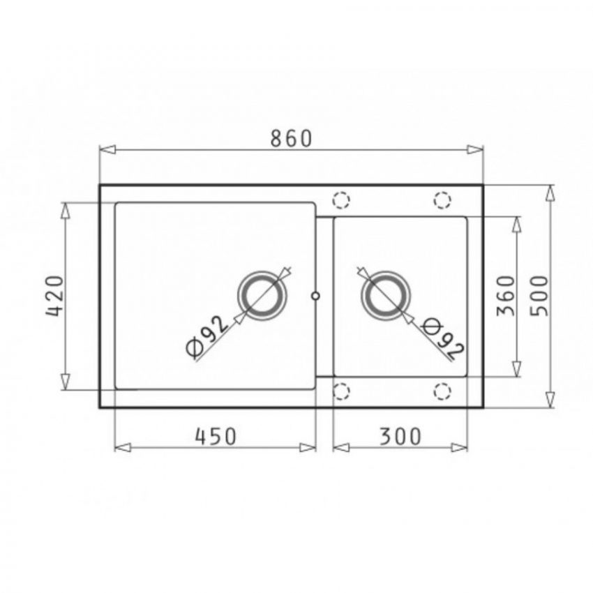 Νεροχύτης Pyramis Alazia 86x50 2Β Chocolate 070037511 - Image 3