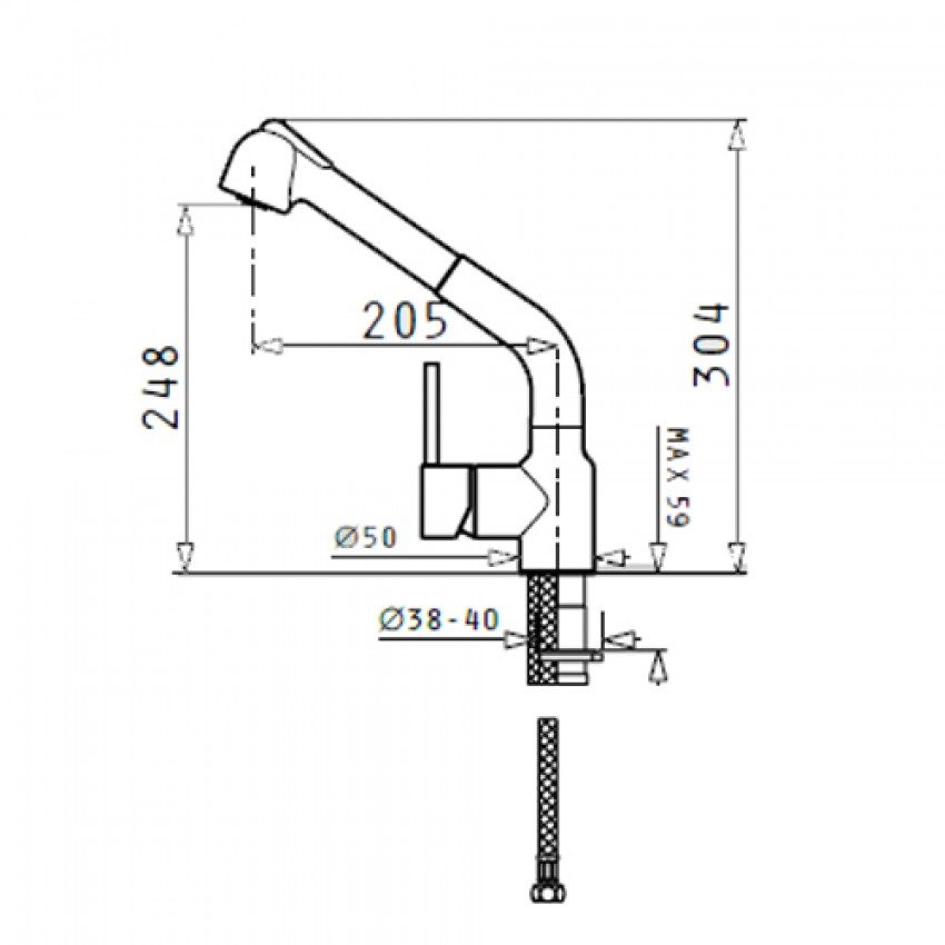 Μπαταρία Κουζίνας Pyramis Balata Granite Μπεζ 095162301 - Image 2