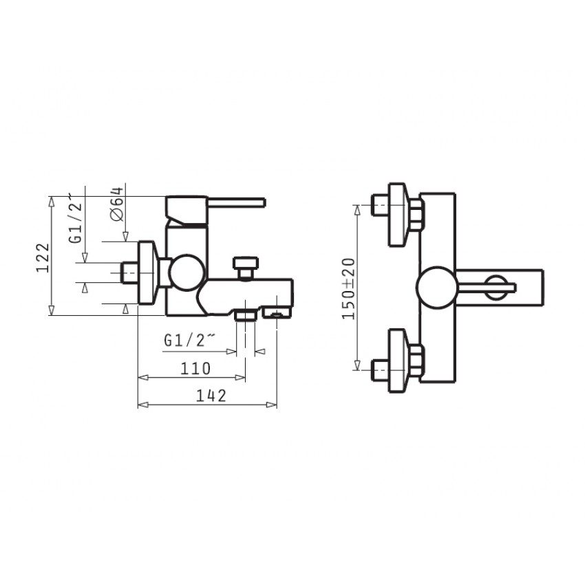 Μπαταρία Λουτρού Pyramis Rota 098030201 - Image 2