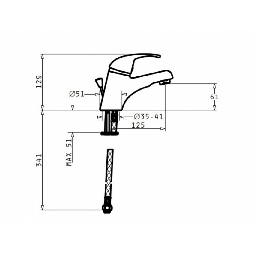 Μπαταρία Νιπτήρα Pyramis Cantando 098070101 - Image 2
