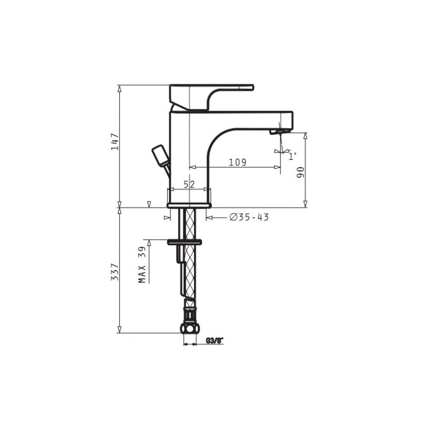 Μπαταρία Νιπτήρα Pyramis Viscaria 098110801 - Image 2