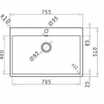 Νεροχύτης Pyramis Istros FB 75,5x51 1B(70,5x40) (R12) 1TH 101041801 - Image 2