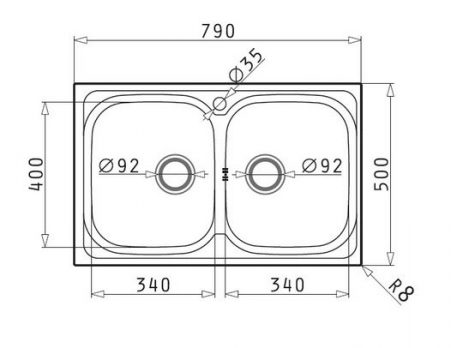 Ανοξείδωτος Νεροχύτης Pyramis Amaltia (79X50) 2B Σαγρέ 107121001 - Image 2