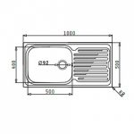Νεροχύτης Inox Pyramis Amaltia Plus (100X50) 1B 1D Σαγρέ 107123901 - Image 2
