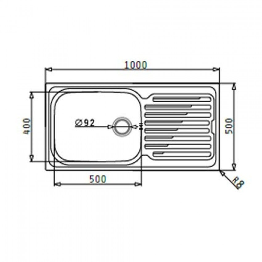 Νεροχύτης Inox Pyramis Amaltia Plus (100X50) 1B 1D Σαγρέ 107123901 - Image 2