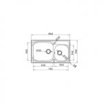 Νεροχύτης Inox Pyramis Amaltia Plus (86X50) 2B Σαγρέ 107125101 - Image 3