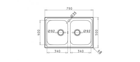 Νεροχύτης Pyramis Athena Extra 79X50 2B 1TH O92 GOF 107153101 - Image 2