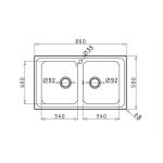Νεροχύτης Pyramis Alea 86X50 2B Inox Λείος Νεροχύτης 107157701 - Image 2