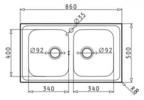 Pyramis Athena Extra 2B  86x50cm Inox Σαγρέ Ένθετος Νεροχύτης 107163401 - Image 2