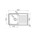 Νεροχύτης Pyramis Space Mini 1B 1D Σαγρέ 80X48 108722501 - Image 2
