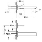 Μπαταρία Νιπτήρος Τοίχου 23cm Grohe Eurocube Joy 19998000 - Image 2
