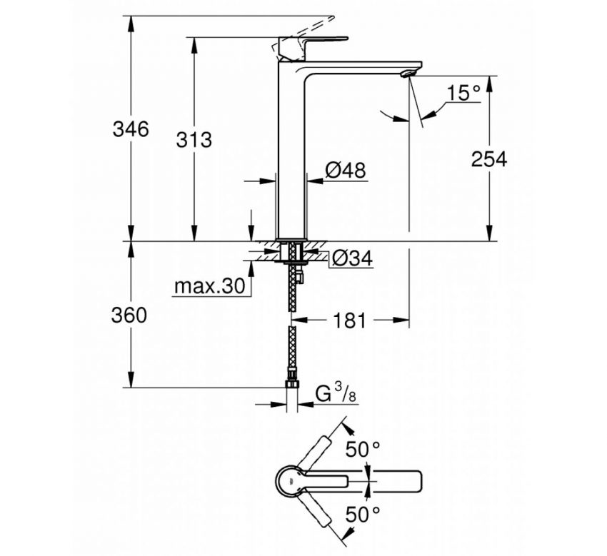 Μπαταρία Για Επιτραπέζιο Νιπτήρα GROHE LINEARE NEW COSMOPOLITAN 23405001 - Image 2