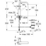 Μπαταρία Νιπτήρος Grohe Allure Cosmopolitan 32146000 - Image 2