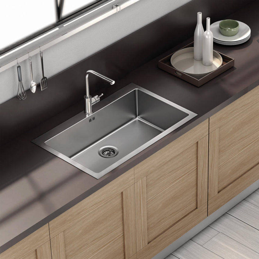 Νεροχύτης Μονόγουρνος 75x51 RADIUS Apell Inox Λείο - Image 2