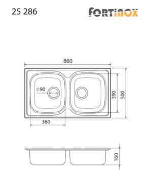Νεροχύτης VALLEY 86x50 Fortinox Inox - Image 2