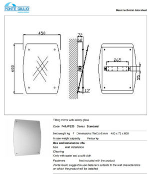 Καθρέφτης Ανακλινόμενος 45x60 AMEA Ponte Giulio - Image 2