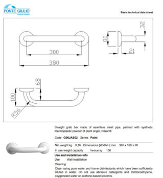 Λαβή Τοίχου 38 PAINT AMEA Λευκό - Image 3
