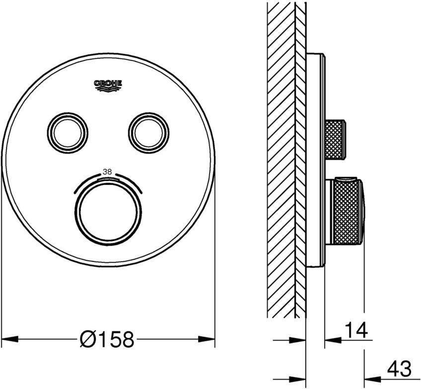 Grohe Grohtherm Smart Control Θερμοστάτης Με 2 Εξόδους 29151LS0 - Image 2