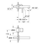 Grohe Concetto New Cosmopolitan (14,7cm) Μπαταρία Νιπτήρος Τοίχου 19575001 - Image 2