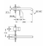 Grohe Essence New Cosmopolitan (23cm) Μπαταρία Νιπτήρος Τοίχου 19967001 - Image 2