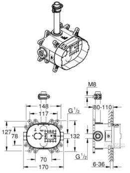 Grohe Rainshower 360 Εντοιχιζόμενος Μηχανισμός 26264001 - Image 2