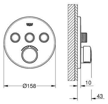 Grohe Smart Control Μπαταρία Λουτρού 3 Εξόδων 29146000 - Image 2