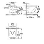 Grohe Euro Ceramic Λεκάνη Kρεμαστή Rimless compact (49x37,4) 3920600H - Image 2