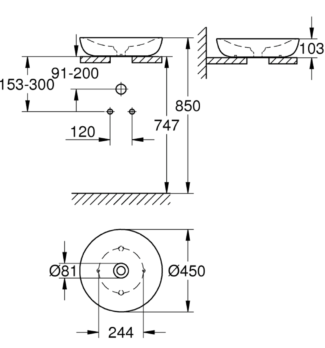 Grohe Essence Νιπτήρας επιτραπέζιος Φ45  Pure Guard 3960900H - Image 2