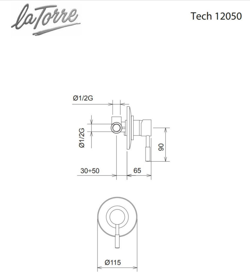 200-12050-2 Μίκτης Εντοιχισμού 1 Εξόδου Tech La Torre - Image 2