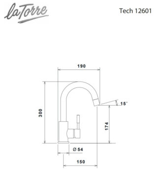 Μπαταρία Νιπτήρος HIGH Tech La Torre Χρωμέ - Image 4
