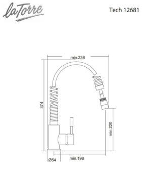 Μπαταρία Νεροχύτη Ελατηρίου Tech La Torre Χρωμέ - Image 3
