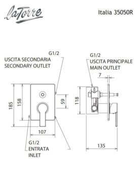 Μίκτης Εντοιχισμού με Εκτροπέα ITALIA La Torre Χρωμέ - Image 2