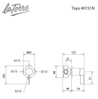 Εκτροπέας Εντοιχιζόμενος 3 Εξόδων TAYA La Torre Χρωμέ - Image 2