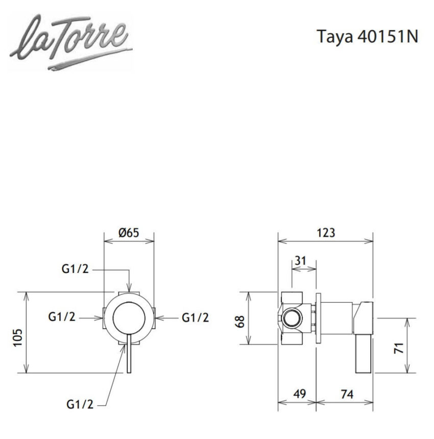 Εκτροπέας Εντοιχιζόμενος 3 Εξόδων TAYA La Torre Χρωμέ - Image 2