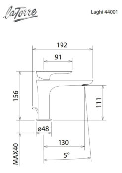 Μπαταρία Νιπτήρος LAGHI La Torre Χρωμέ - Image 3