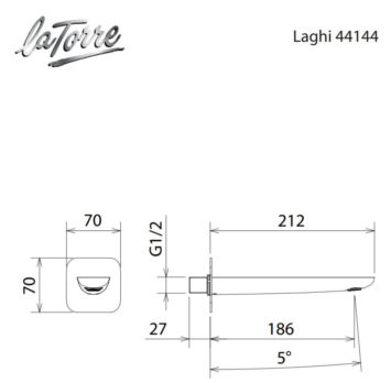 Στόμιο Επίτοιχο 21,2 CM LAGHI La Torre Χρωμέ - Image 2