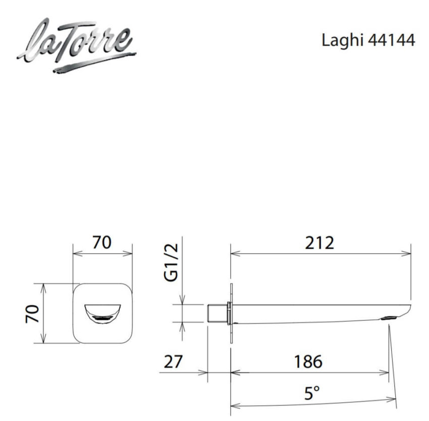 Στόμιο Επίτοιχο 21,2 CM LAGHI La Torre Χρωμέ - Image 2