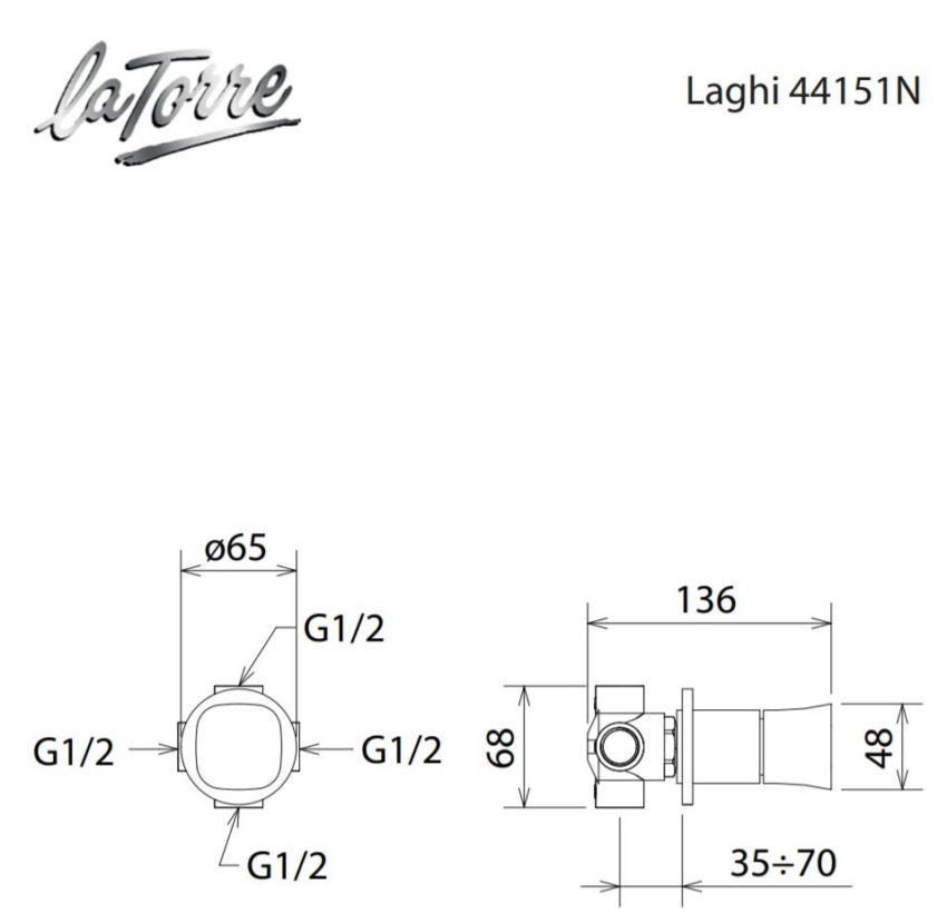 Εκτροπέας Εντοιχιζόμενος 3 Εξόδων LAGHI La Torre Χρωμέ - Image 2