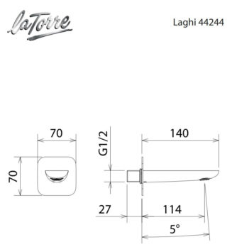 Στόμιο Επίτοιχο 14 CM LAGHI La Torre Χρωμέ - Image 2