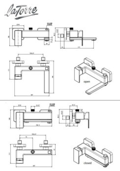 Μπαταρία Ντουζ+Σταθερή Κολώνα και Κεφαλή PROFILI PLUS La Torre Χρωμέ - Image 3