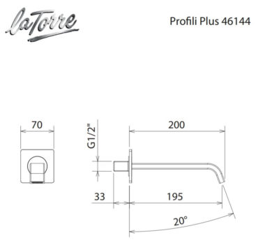 Στόμιο Επίτοιχο 20cm Φ33mm PROFILI-PLUS La Torre Χρωμέ - Image 2