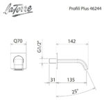 Στόμιο Επίτοιχο 14,2cm Φ31mm PROFILI-PLUS La Torre - Image 2