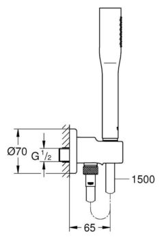 Grohe Euphoria τηλέφωνο με παροχή - στήριγμα και σπιράλ - Image 3