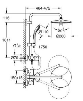 Grohe Euphoria Σύστημα Ντους Αναμεικτικό 27473001 - Image 3