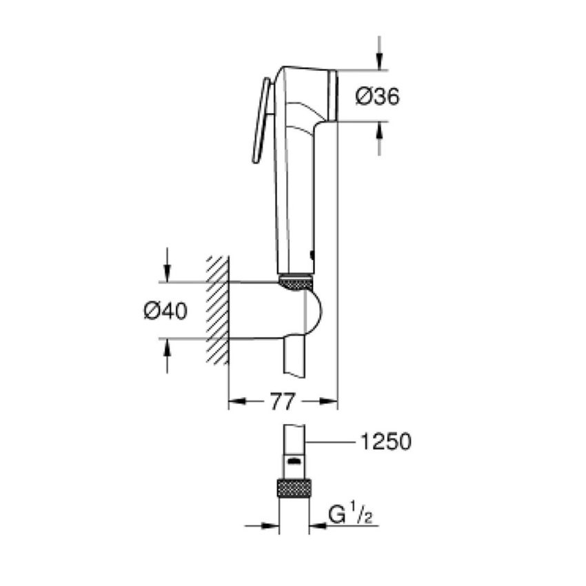 Grohe Tempesta F Trigger Spray Χρωμέ με στήριγμα και σπιράλ - Image 4