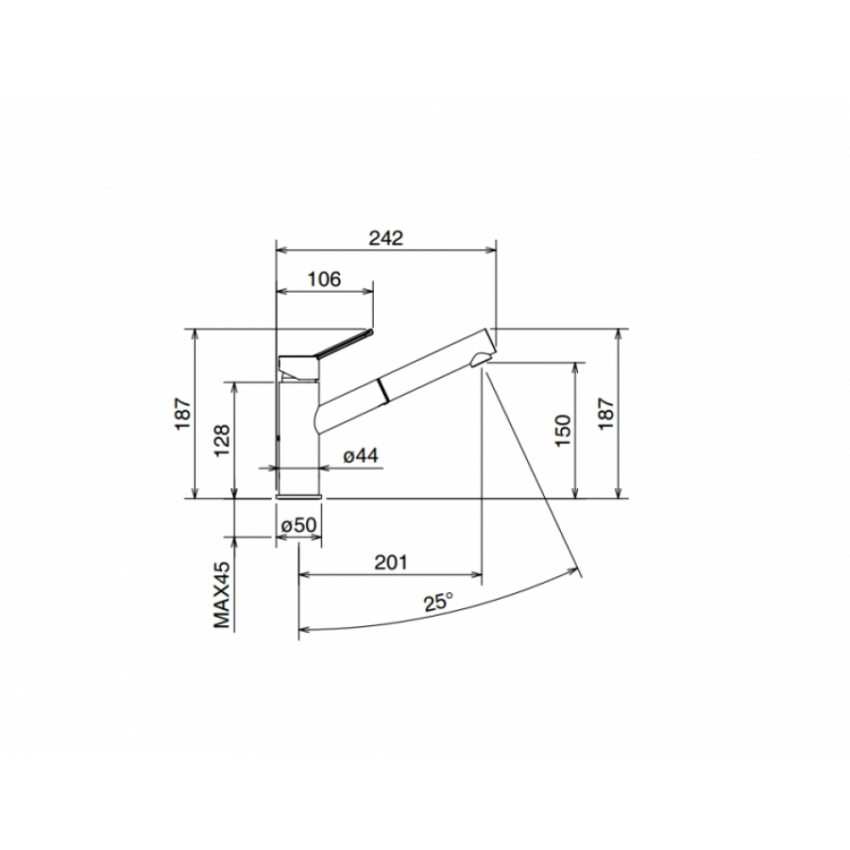sx 42181 Μπαταρία Νεροχύτη Κουζίνας με Τηλέφωνο Ντους Newpro La Torre Chrome - Image 2