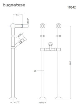 Πόδια Ζεύγος για Επιδαπέδια Μπαταρία Λουτρού Χρωμέ - Image 2